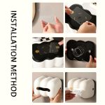 Cloud Taschentuchbox, cremefarbener Tisch-Serviettenhalter aus Kunststoff zum Aufhängen an der Wand – Bild 7