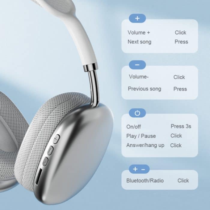 P9 Pro Max HiFi-Soundeffekt, Rauschunterdrückung, kabelloses Bluetooth-Headset, P9 Pro Max (White), P9 Pro Max (Black), P9 Pro Max (Blue) – Bild 9