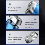 Doppelkopf-Mini-Magnetrasierer Tragbarer Herren-Elektrorasierer – Bild 9