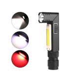 XPG+COB Rot-Weiß-Licht USB wiederaufladbare faltbare Taschenlampe mit starkem Licht, 3189A Large, 3189B Small With Headlight Belt