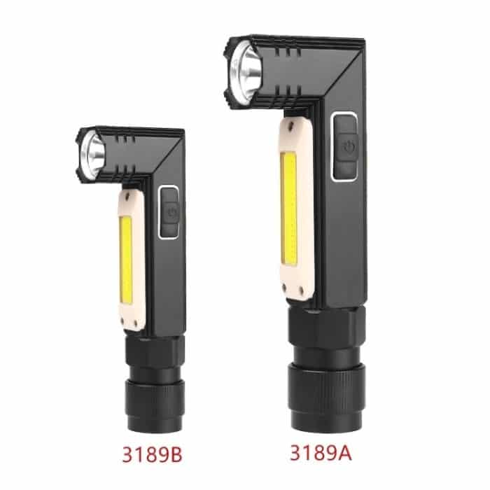 XPG+COB Rot-Weiß-Licht USB wiederaufladbare faltbare Taschenlampe mit starkem Licht, 3189A Large, 3189B Small With Headlight Belt – Bild 3