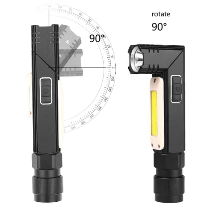 XPG+COB Rot-Weiß-Licht USB wiederaufladbare faltbare Taschenlampe mit starkem Licht, 3189A Large, 3189B Small With Headlight Belt – Bild 5
