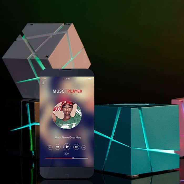 Qone Cube Shape AI Smart sprachgesteuerter Bluetooth-Lautsprecher RGB-Licht Mini Wireless Audio, AI Voice-Controlled (Black), AI Voice-Controlled (White), AI Voice-Controlled (Blue), AI Voice-Controlled (Pink) – Bild 11