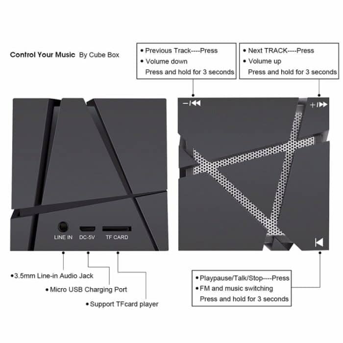 Qone Cube Shape AI Smart sprachgesteuerter Bluetooth-Lautsprecher RGB-Licht Mini Wireless Audio, AI Voice-Controlled (Black), AI Voice-Controlled (White), AI Voice-Controlled (Blue), AI Voice-Controlled (Pink) – Bild 4