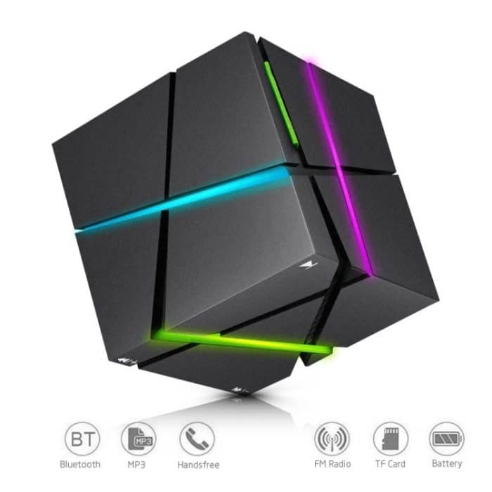Qone Cube Shape AI Smart sprachgesteuerter Bluetooth-Lautsprecher RGB-Licht Mini Wireless Audio, AI Voice-Controlled (Black), AI Voice-Controlled (White), AI Voice-Controlled (Blue), AI Voice-Controlled (Pink) – Bild 5