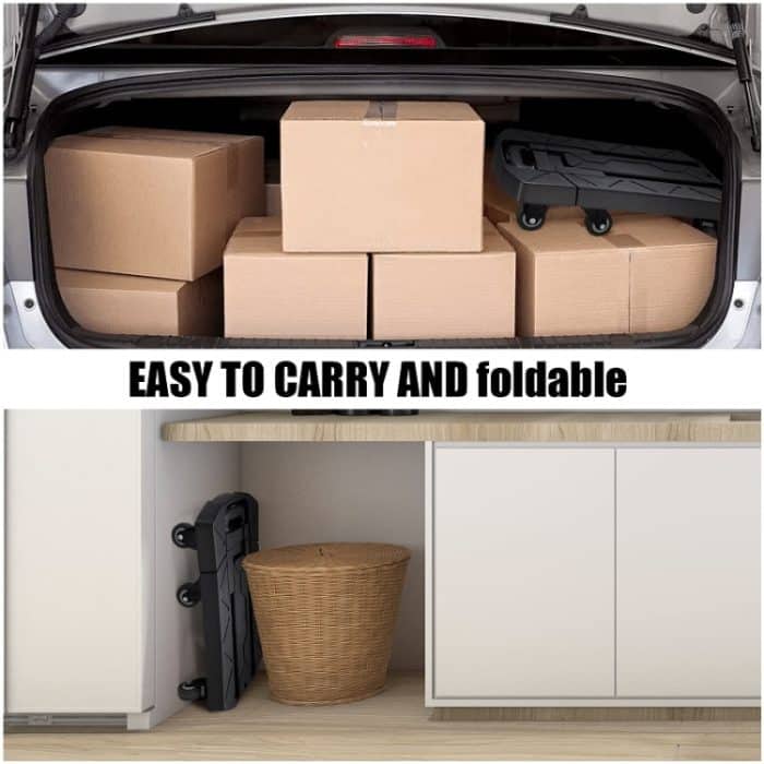 Zusammenklappbarer Handwagen, tragbarer Schildkrötenwagen zur Gepäckabwicklung – Bild 6