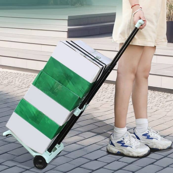 Zusammenklappbarer Anhänger für den Güterumschlag, Einkaufswagen für den Haushalt und den Lebensmitteleinkauf, Green, Black, Black With Bag, Green With Bag – Bild 7
