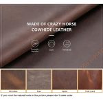 Quadratisches Federmäppchen aus Crazy Horse-Leder im Retro-Stil, echtes Leder mit Reißverschluss, Stiftbox – Bild 7