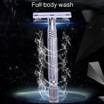 Junjie Rasier- und Bartrasiererständer, alter Stil, doppelseitiger manueller Rasierer – Bild 3