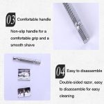 Junjie Rasier- und Bartrasiererständer, alter Stil, doppelseitiger manueller Rasierer – Bild 5