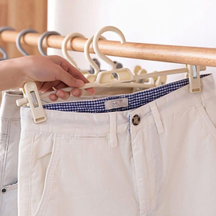 360 Grad drehbarer, rutschfester, multifunktionaler Kleiderbügel für Zuhause, Kleiderschrank, spurloser Hosen-Aufhängeclip – Bild 5
