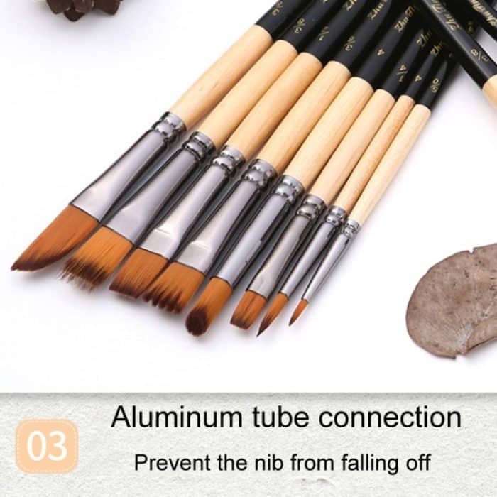 Zweifarbiges Pinselset mit Nylonborsten, Aquarellpinsel und Stoffbeutel, ZHU TING 18pcs /Set – Bild 7