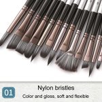 ZHU TING 24 Stück/Set Nylonborsten-Pinsel-Set, Malerei, Aquarellpinsel mit Stoffbeutel – Bild 4