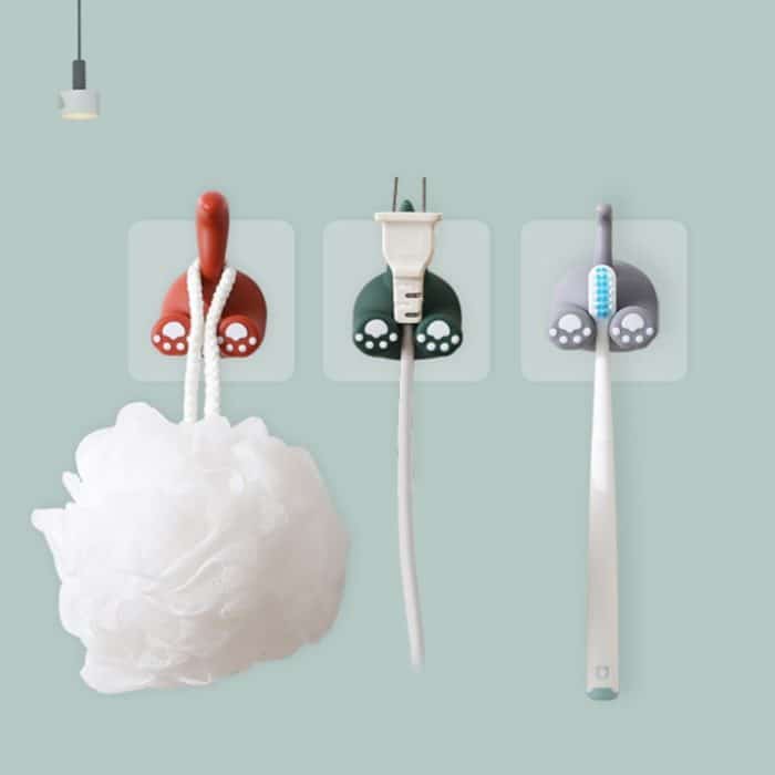 Cartoon Tier Punch-freies Haken Traceless Plug Halter Badezimmer Niedlichen Zahnbürste Aufhänger, Dinosaur Tail, Cat Tail, Lattice Tail, Pigs Tail, Corgi Tail, Duck Tail – Bild 3