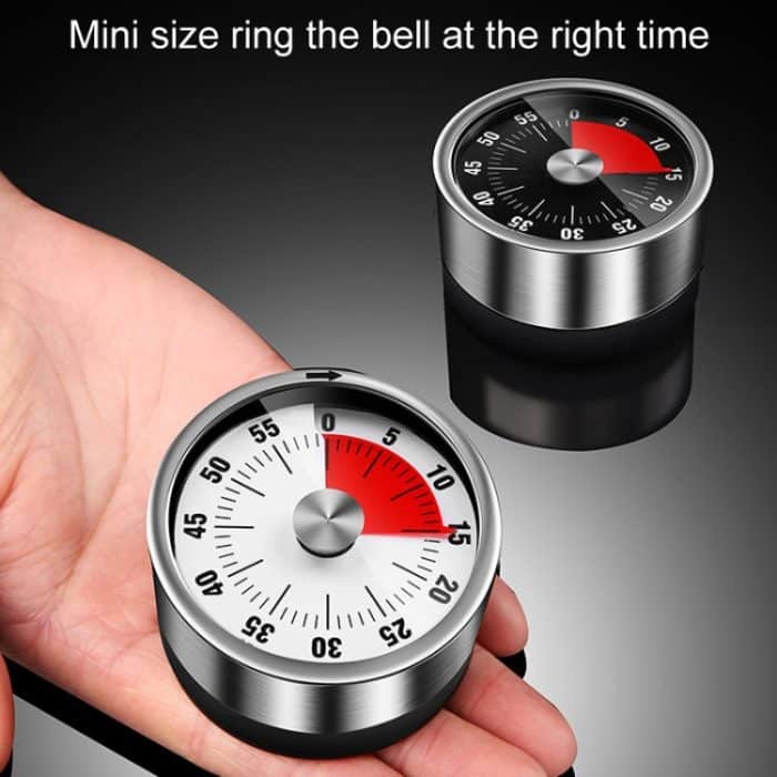 Küche Edelstahl mechanische Timer Student Zeit Management Erinnerung Backen Wecker – Bild 8