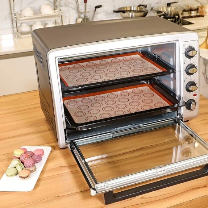 Hochtemperaturbeständige Silikon-Backmatte, Macaron-Puff-Ofenmatte, Red 30 Circle, Gray 30 Circle – Bild 8