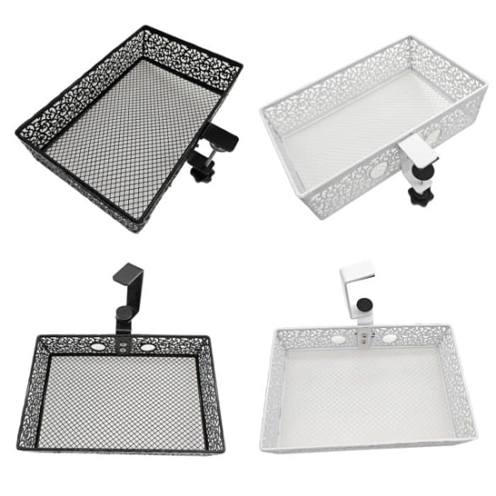 Unter dem Schreibtisch versteckter Aufbewahrungskorb für verschiedene Dinge, Black Fixed, White Fixed, Black Rotating, White Rotating – Bild 2