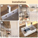 Unter dem Schreibtisch versteckter Aufbewahrungskorb für verschiedene Dinge, Black Fixed, White Fixed, Black Rotating, White Rotating – Bild 5