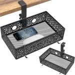 Unter dem Schreibtisch versteckter Aufbewahrungskorb für verschiedene Dinge, Black Fixed, White Fixed, Black Rotating, White Rotating – Bild 7