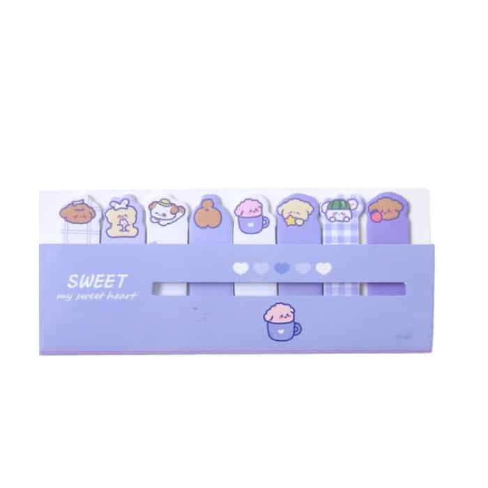 TBD0604384201.jpg 120 Blatt/Set Kawaii Sticky Tab Note Page Marker Beschreibbare und neu positionierbare Dateimarkierungen, Dog, Fruit, Girl, Flower, Bear, Cat – Bild 1