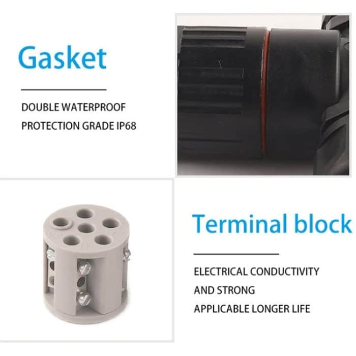 T-Draht-Klemmenblock für den Außenbereich, fünfpoliger männlicher und weiblicher wasserdichter Docking-Anschluss, 5 Pole – Bild 6