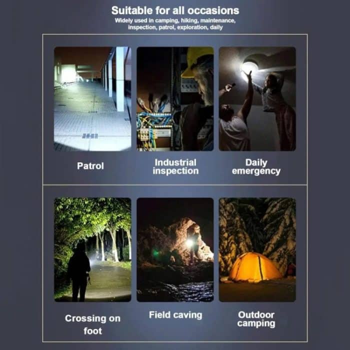 Outdoor-LED-Taschenlampe, multifunktional, Camping-Beleuchtung, Taschenlampe, tragbar, wiederaufladbar, Arbeitslampe, X10-P50, X10 – Bild 16