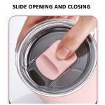 Tragbare Tasse, Kaffeetasse aus Edelstahl 304 mit Deckel, auslaufsichere Thermos-Trinkflasche, 401-500ml – Bild 5