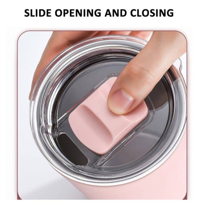 Tragbare Tasse, Kaffeetasse aus Edelstahl 304 mit Deckel, auslaufsichere Thermos-Trinkflasche, 401-500ml – Bild 5