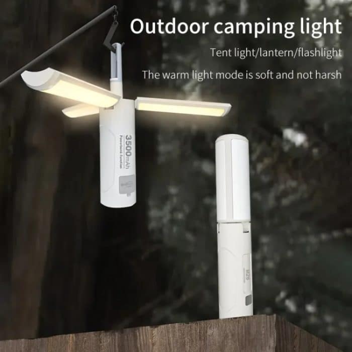 M26 faltbare Handlampe, tragbar, dreifacher Blatthaken, Outdoor-Taschenlampe, multifunktionales Campinglicht, 3500mAh – Bild 2
