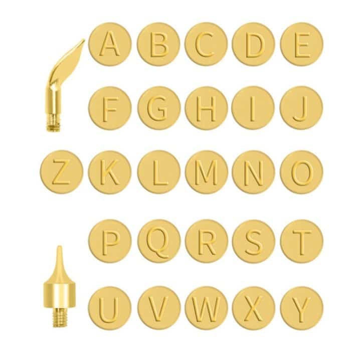 28-in-1 Holzbrennlötspitzen, Großbuchstaben, gemeißelte Spitzen, Klingen, Brandmalerei-Werkzeug – Bild 2