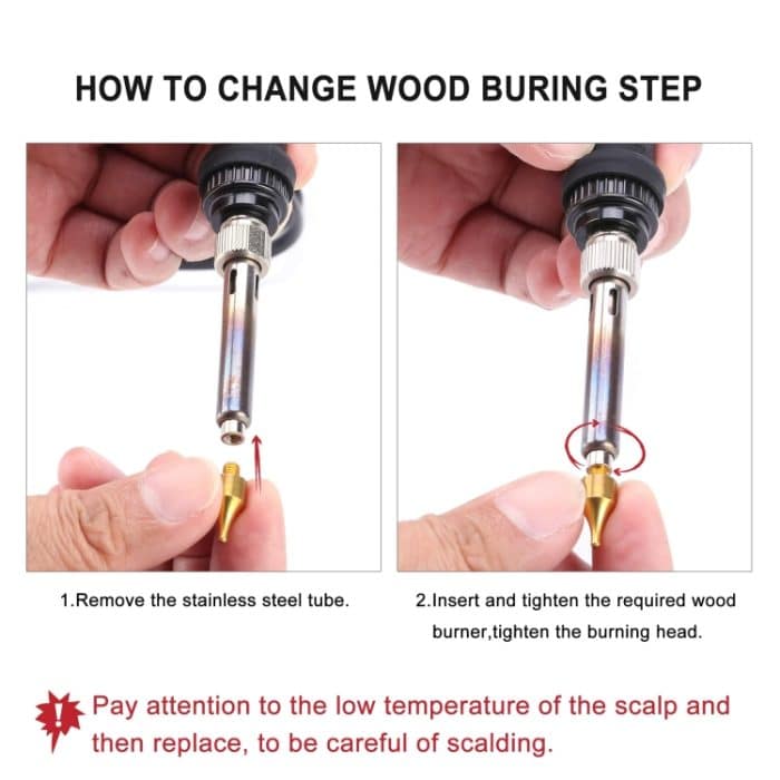 28-in-1 Holzbrennlötspitzen, Großbuchstaben, gemeißelte Spitzen, Klingen, Brandmalerei-Werkzeug – Bild 5