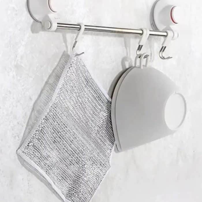 20 x 20 cm doppelseitiger Silberdraht, abwischbar, Geschirrtuch, Haushaltsreinigung, Entfetten, Stahldraht, 10pcs Single Layer, 10pcs Double Layer – Bild 6