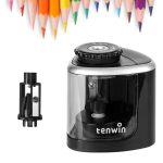 TENWIN Elektrischer Bleistiftspitzer Student Stationery Halbautomatische Spitzer Batteriemodell – Bild 2