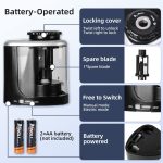 TENWIN Elektrischer Bleistiftspitzer Student Stationery Halbautomatische Spitzer Batteriemodell – Bild 7