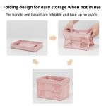 Stapelbare, zusammenklappbare Aufbewahrungskörbe, Aufbewahrungskörbe für Zuhause und Küche, Organizer mit Griff, 24.4 x 18 x 1.4cm – Bild 5