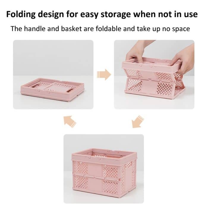 Stapelbare, zusammenklappbare Aufbewahrungskörbe, Aufbewahrungskörbe für Zuhause und Küche, Organizer mit Griff, 24.4 x 18 x 1.4cm – Bild 5