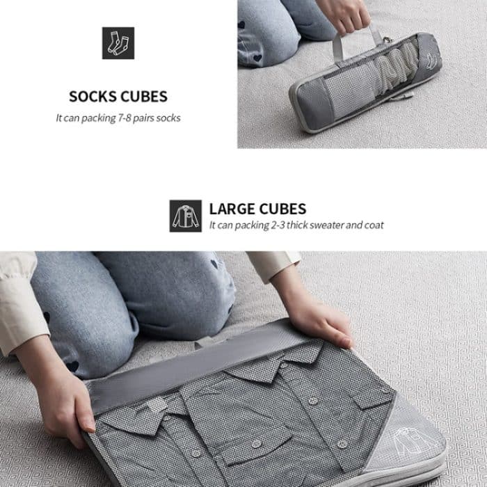 6-in-1-Kompressions-Mesh-Reisewürfel, Kleidung, Unterwäsche, Packtaschen, 6 In 1 – Bild 7