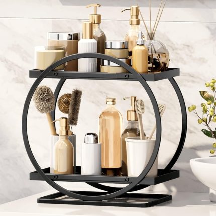 2-stufiges Kosmetik-Display-Tablett, Make-up-Organizer und Aufbewahrung für Kommode, Badezimmer