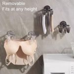 Kleiderständer mit Saugnapf, mehrere Clips, Wandmontage, für drinnen und draußen, Balkon, multifunktionaler faltbarer Kleiderbügel – Bild 12