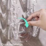 Kleiderständer mit Saugnapf, mehrere Clips, Wandmontage, für drinnen und draußen, Balkon, multifunktionaler faltbarer Kleiderbügel – Bild 5