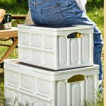 Faltbarer Outdoor-Camping-Aufbewahrungskoffer, Auto-Aufbewahrungsbox, Organizer mit Holzdeckel, Small White, Small Black, Small Green, Large White, Large Black, Large Green – Bild 4