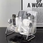 360 Grad drehbare Acryl-Fernbedienungs-Aufbewahrungsbox für Schreibwaren mit 6 Fächern