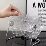 360 Grad drehbare Acryl-Fernbedienungs-Aufbewahrungsbox für Schreibwaren mit 6 Fächern – Bild 2