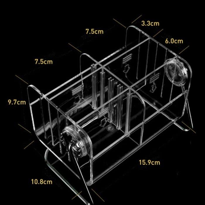 360 Grad drehbare Acryl-Fernbedienungs-Aufbewahrungsbox für Schreibwaren mit 6 Fächern – Bild 3
