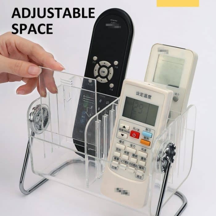 360 Grad drehbare Acryl-Fernbedienungs-Aufbewahrungsbox für Schreibwaren mit 6 Fächern – Bild 5