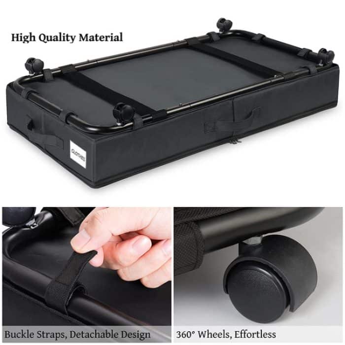 Zusammenklappbare Unterbett-Aufbewahrungsbehälter für Kleidung und Schuhe mit Rädern und Griffen, Oxford Cloth Cover Black 78x38x16cm, Transparent Cover Gray 78x38x16cm – Bild 4