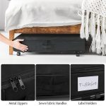 Zusammenklappbare Unterbett-Aufbewahrungsbehälter für Kleidung und Schuhe mit Rädern und Griffen, Oxford Cloth Cover Black 78x38x16cm, Transparent Cover Gray 78x38x16cm – Bild 5