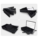 Zusammenklappbare Unterbett-Aufbewahrungsbehälter für Kleidung und Schuhe mit Rädern und Griffen, Oxford Cloth Cover Black 78x38x16cm, Transparent Cover Gray 78x38x16cm – Bild 6