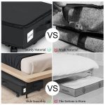 Zusammenklappbare Unterbett-Aufbewahrungsbehälter für Kleidung und Schuhe mit Rädern und Griffen, Oxford Cloth Cover Black 78x38x16cm, Transparent Cover Gray 78x38x16cm – Bild 7
