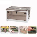 Zusammenklappbare Aufbewahrungsbox aus Kunststoff, stapelbarer Aufbewahrungsorganisator mit Rollen, White  37 x 26.5 x 22 cm, Yellow  37 x 26.5 x 22 cm, Green  37 x 26.5 x 22 cm, White Wooden Lid  37 x 26.5 x 22 cm, Yellow Wooden Lid  37 x 26.5 x 22 cm...